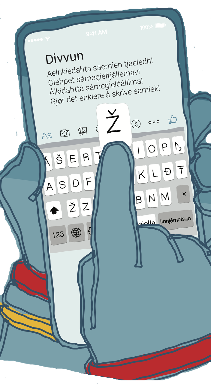 Figure of Saami mobile phone keyboard
